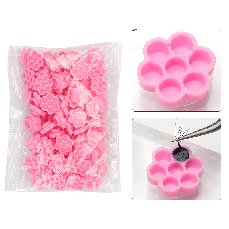 Eyelash Extension Jakarta - 100 pçs flor rosa cola atraso