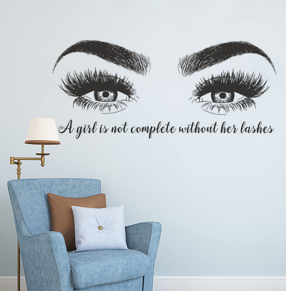 Eyelash Extension Quotes - Adesivo de parede para sobrancelhas e