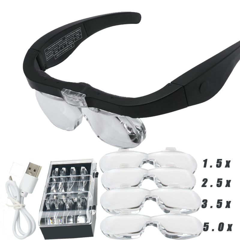 Lupa lupa 1.5x 2.5x 3.5x 5.0x  - Eyelash Extension Glasses avaliação e preço