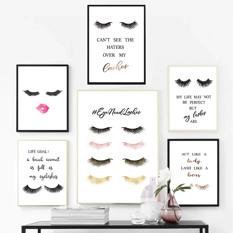 1 peça de Pintura em Tela sem  - Eyelash Extension Quotes avaliação e preço